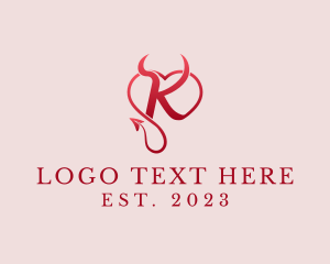Black And Red - Naughty Eroitc Letter K logo design