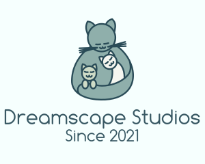 Dream - Mother Cat Kittens logo design