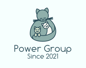 Preschool - Mother Cat Kittens logo design