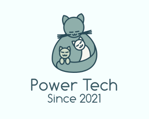 Toy Shop - Mother Cat Kittens logo design