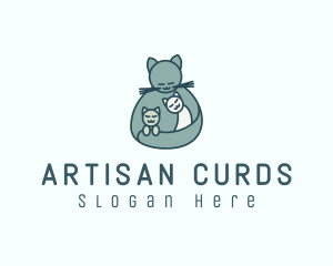 Cat Mom Kittens logo design