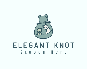 Cat Mom Kittens logo design