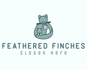 Cat Mom Kittens logo design