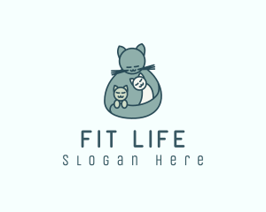 Cat Mom Kittens logo design