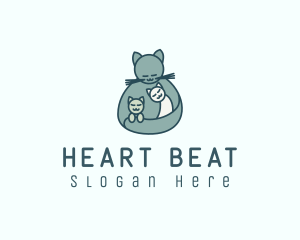 Cat Mom Kittens logo design