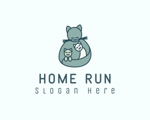 Cat Mom Kittens logo design