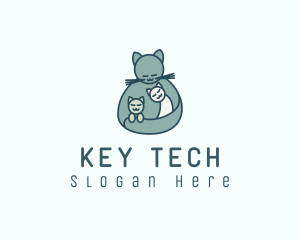 Cat Mom Kittens logo design