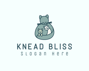 Cat Mom Kittens logo design