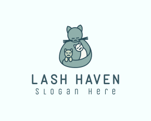 Cat Mom Kittens logo design