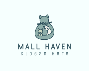 Cat Mom Kittens logo design