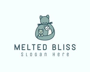 Cat Mom Kittens logo design