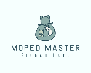 Cat Mom Kittens logo design