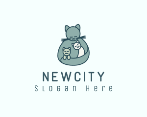 Cat Mom Kittens logo design