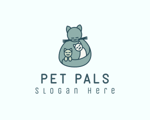 Cat Mom Kittens logo design