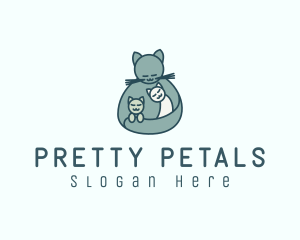 Cat Mom Kittens logo design