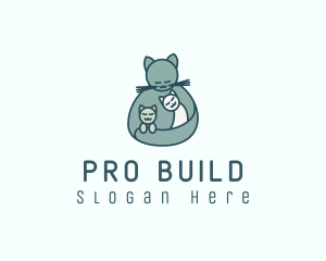 Cat Mom Kittens logo design