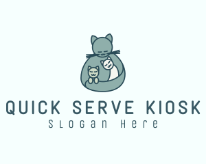 Cat Mom Kittens logo design