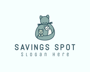 Cat Mom Kittens logo design