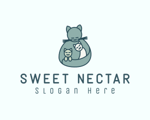 Cat Mom Kittens logo design