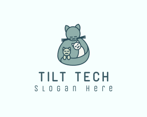 Cat Mom Kittens logo design