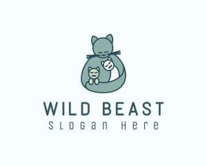 Cat Mom Kittens logo design