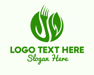 Vegan Restaurant - Leaf Vegan Fork logo design