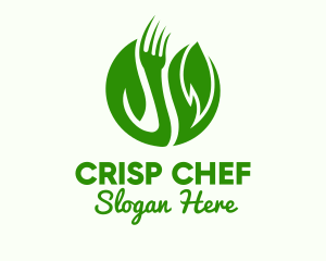 Leaf Vegan Fork logo design