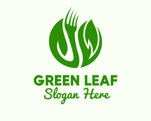 Vegan - Leaf Vegan Fork logo design