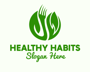 Leaf Vegan Fork logo design