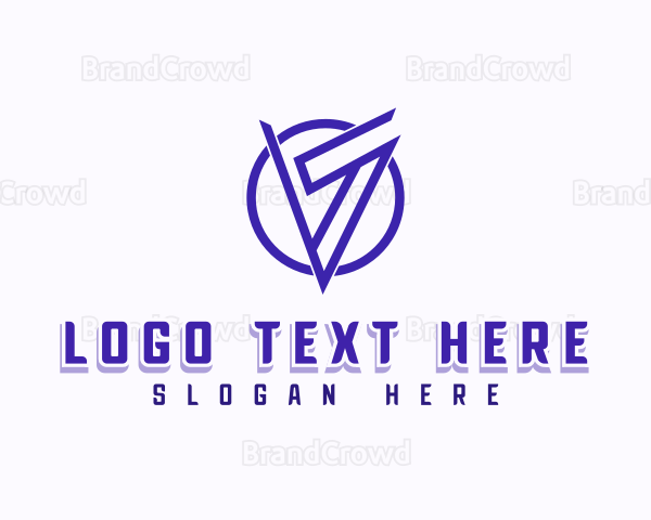 Modern Geometric Letter V Logo