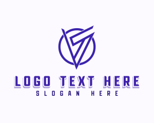 Modern Geometric Letter V Logo