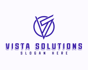 Modern Geometric Letter V logo design