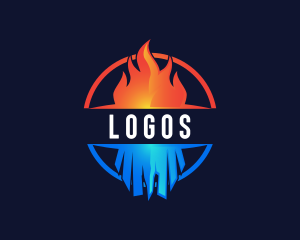 Heating - Heating Cooling Exhaust logo design