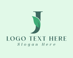 Vegetarian - Natural Leaf Letter J logo design