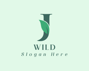 Natural Leaf Letter J logo design