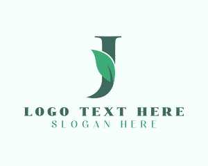 Lettermark - Natural Leaf Letter J logo design