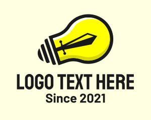 Invention - Light Bulb Sword logo design