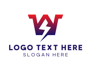 Storm - Flash Bolt Letter W logo design