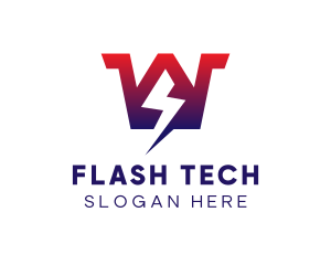 Flash - Flash Bolt Letter W logo design