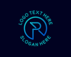 Video Game - Modern Cyber Tech Letter R logo design