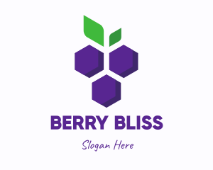 Raspberry - Abstract Purple Grapes logo design