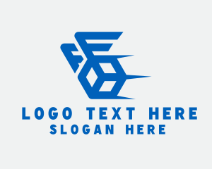 Courier - Blue Box Wings logo design