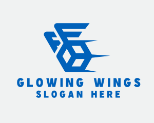 Blue Box Wings logo design