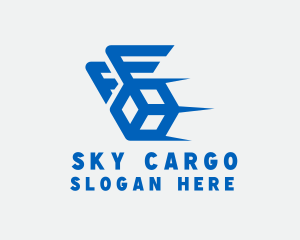 Blue Box Wings logo design