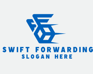 Blue Box Wings logo design