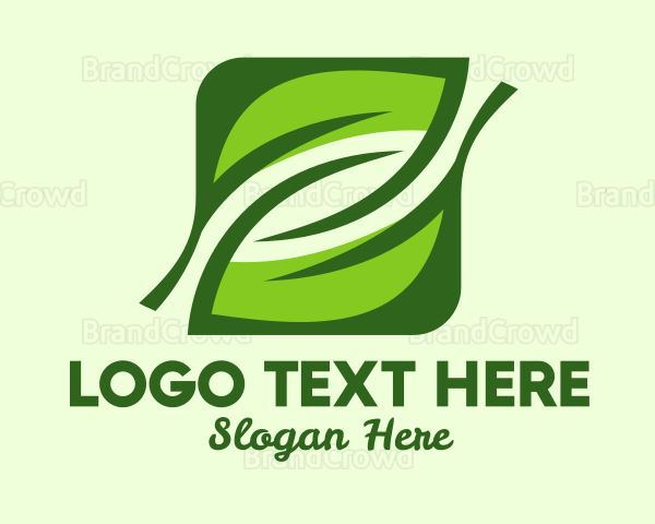 Green Square Leaf Logo