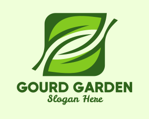 Green Square Leaf  logo design