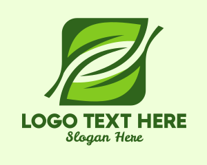 Vegetarian - Green Square Leaf logo design