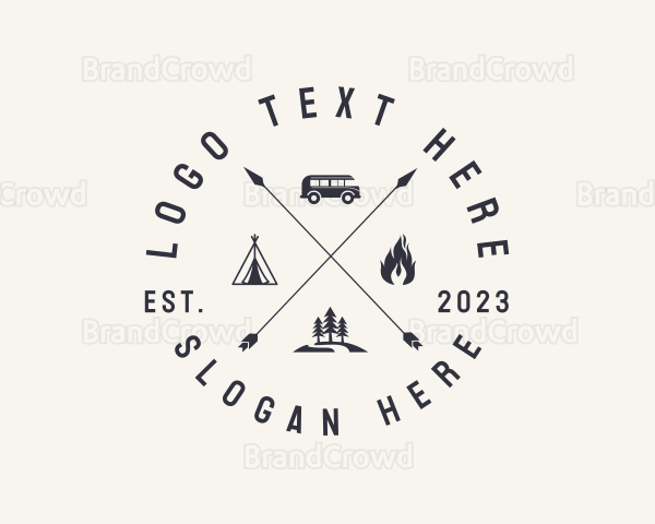 Outdoor Forest Camping Logo