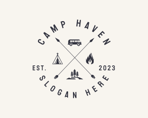 Outdoor Forest Camping logo design